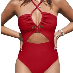 Cupshe Cutout Shirring One Piece Swimsuit